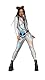 shoperama Irisierender Silber Metallic Catsuit Space Girl Disco Astronautin 80er 90er Rave Festival Bodysuit Overall, Größe:S