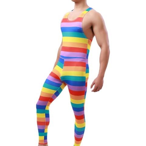 Juflam Men's Athletic Bodysuit Leotard Cover
