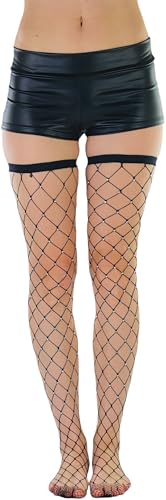 Image of ToBeInStyle Women's Vibrant Large Net Fishnet Thigh High Elastic Nylon Novelty Stockings