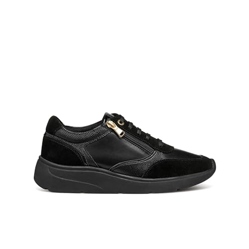 Geox Women's D Cristael ESneaker, Black, 6 UK