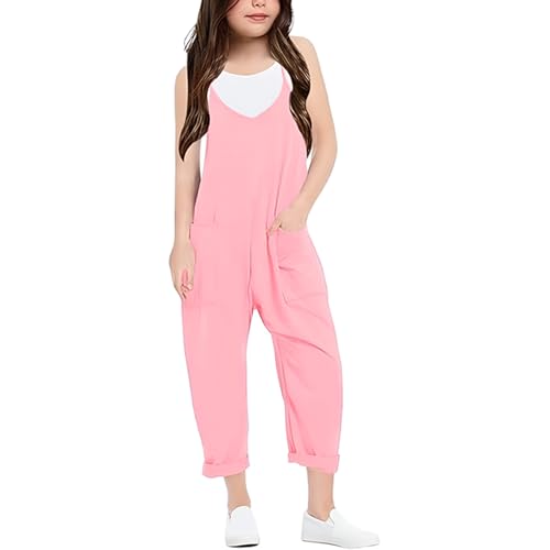 Peto elegante de color liso para niña diseño estilizado con bolsillos