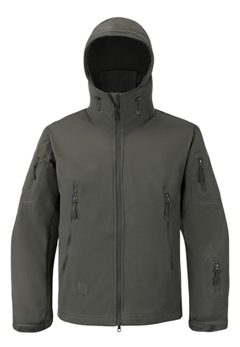 Image of Men's Softshell Jacket Fleece Windproof Waterproof Thermal Tactical Coat Outdoor Jacket Hiking Camping