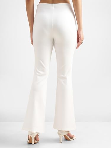 Image of Tokyo Talkies Women Mid Rise Boot Cut Trouser | Stretchable Formal Wear
