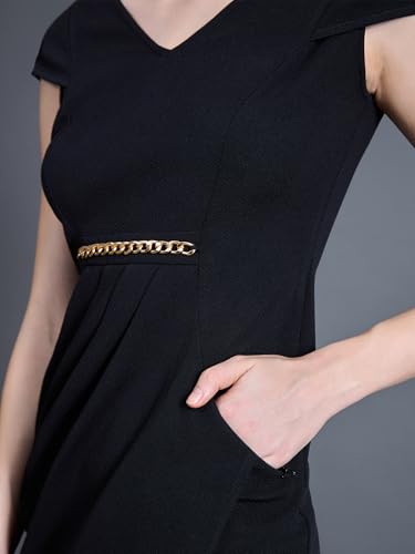 Image of Miss Chase Women's Sleeveless Collared Bodycon Above-Knee Polyester Dress