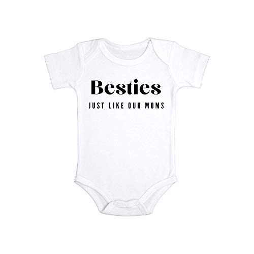 Best Friends Bodysuit | Besties like our Mommy Jumpsuit | Best Friends Gifts | Only 1 Bodysuit (0-3 Months) White