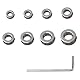 Bohrer Tiefenanschlag Set, 8 Stück Tiefenanschlagringe, 3/4 /5/6 /8/10 /12/16 Millimeter Tiefenstopp für Bohrer, Tiefenbegrenzer,Stellungsregler Ring Positionierer, mit Sechskantschlüssel