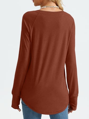 Image of AUTOMET Womens Long Sleeve Tunic Tops Crew Neck Casual Loose Fit Shirts