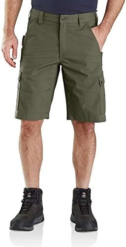 Carhartt Men's Relaxed 11" Ripstop Cargo Short, G72-Basil, W38