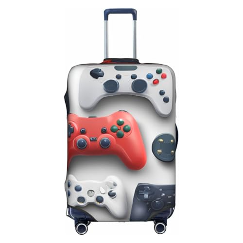 Game Controller Print Protective Suitcase Cover Washable Travel Luggage Protector with Concealed Zipper
