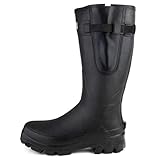 Savage Island Women's GlenXT 5mm Neoprene Lined Adjustable Wellington Boots Waterproof Natural Rubber Outdoor Insulated Warm Wellies