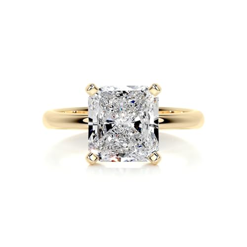 3.00 CT Square Radiant Cut Moissanite Engagement Ring for Women Solitaire Engagement Handmade Ring, Promise Gifts for Her, 10K/14K/18K Solid Gold Anniversary Propose Ring Gifts4