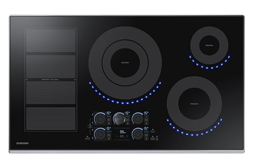 SAMSUNG 30" Built In Smart Induction Cooktop, 5 Elements, Flex Zone, Virtual Flame, Stainless Steel, NZ30K7880US/AA
