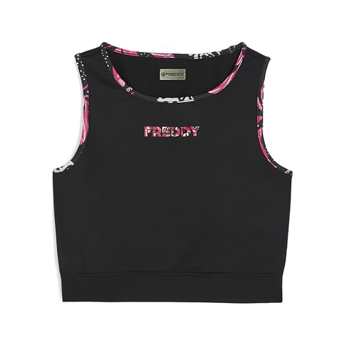 Freddy Top Fitness Donna Sostegno Medio Con Bordature Stampa Tropicale
