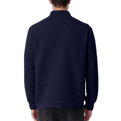 Mens Fleece Long Sleeve Pullover Quarter Zip Mock Neck Warm Winter Outdoors Sweatshirt Solid Lightweight Sports Tops3