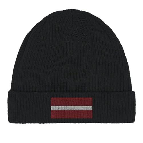Bonnet en coton drapeau de la Lettonie tricoté souple
