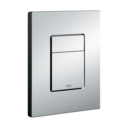 GROHE Skate Cosmopolitan Flush Plate for Concealed Gd2 Cisterns, Water-Saving, Dual Flush with Start-and-Stop Activation, Easy to Install, Chrome, 38732000