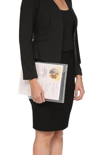 Image of A4 Size Transparent Document File Folders with Button Closure | Pack of 12