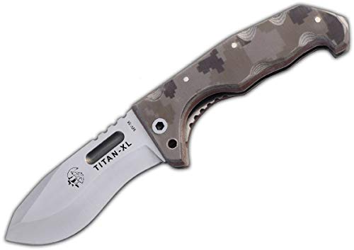 CUCHILLERIAALBACETE Outdoor klappmesser JV CDA Titan XL Micarta Tarn mit Schleifstein als Geschenk