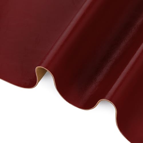 ANMINY Faux Leather Fabric 55" Wide Vinyl Upholstery Fabric by the Yard 1.0MM Thickened Soft PU Leather Vinyl Material for Marine Furniture DIY Sewings Crafts Boat Car, 1 Yard, Red