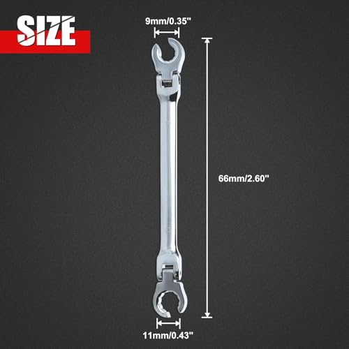 Image of Flex Head Flare Nut Wrench 10 * 12mm Flare Nut Wrench Set Metric Flare Tool Double Flexible Flare Nut Line Wrench Flare Tool Flex Tools 40Cr for Automotive Repairs Plumbing Repairs