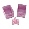 Emily Rose 14 Inch Doll Furniture - Open Wardrobe Closet with Hangers & Storage Bins - Wooden Organizer for Wellie Wishers, Glitter Girls & 14 Dolls
