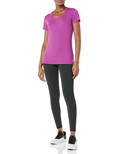 Amazon Essentials Women's Tech Stretch Short-Sleeve V-Neck T-Shirt (Available In Plus Size), Pack Of 2, Navy/Orchid Purple, Xx-Large #TOP2