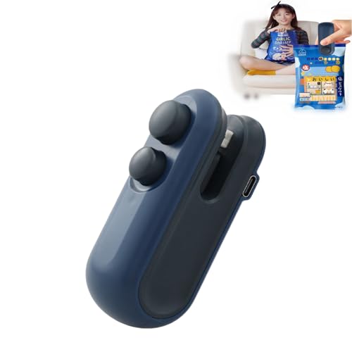 IAOPNOWB Sellador de bolsas, sellador de bolsas para el hogar, mini sellador de bolsas recargable, mini sellador, 2 en 1 USB-C recargable para almacenar alimentos frescos y bocadillos