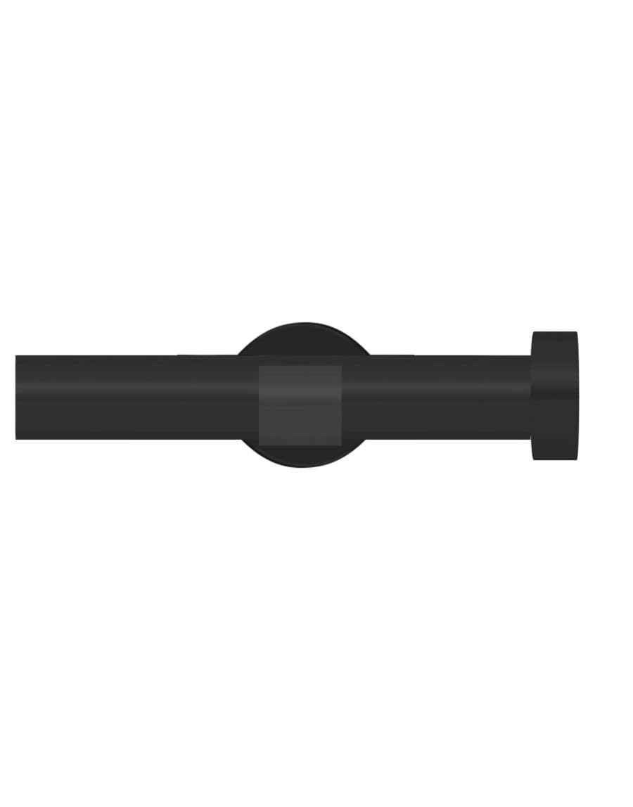 ABC Decor Eyelet Curtain Pole Trade Pole with Designer Cup Bracket, STUD Finials, Black, 240 cm wide