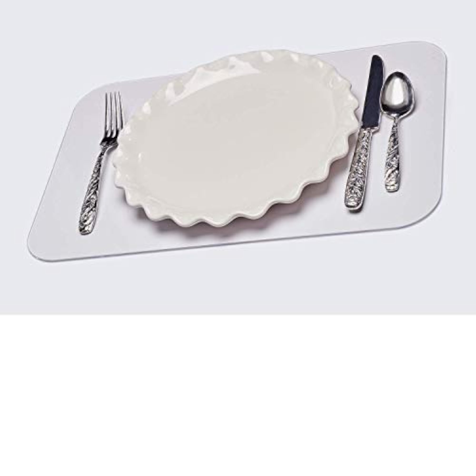 Acrylic Placemats Set of 2, Clear Table Protection