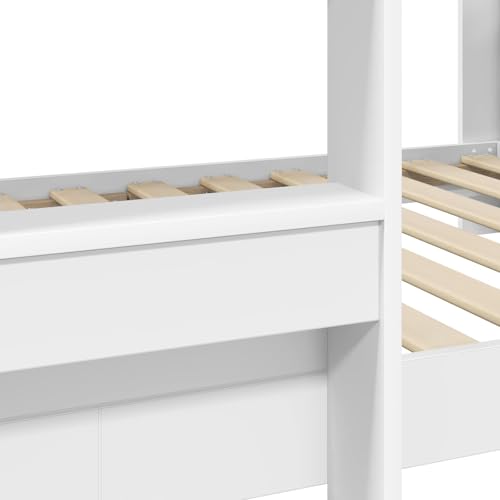 vidaXL Cama Litera para Niños 100 x 190 cm Madera de ingeniería, Cama literas Moderna para niños, Ahorra Espacio, diseño Elegante, Mueble Funcional, ¡Dormitorio de Dos Niveles - imagen 5