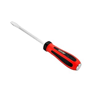 Jetech Striking Cap Go-Through Slotted Screwdriver, S2 Steel Flathead with Magnetic Tip, Ergonomic Soft Grip TPR Handle, 8x150mm