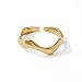 Produktbild Jean & Len Karina Ring, frei von Nickel, Blei und Cadmium, 316L Edelstahl, 14K vergoldet, schlichtes und geschwungenes Wellen Design, wasserfester Ring Gold Damen