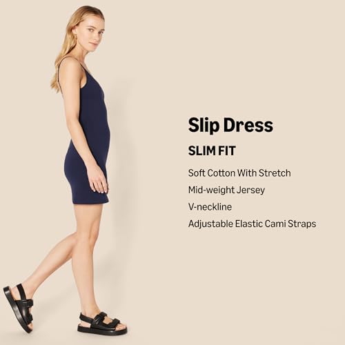 Amazon Essentials Women's Slim-Fit Cotton Layering Slip Dress, Pack of 2 - Image 3
