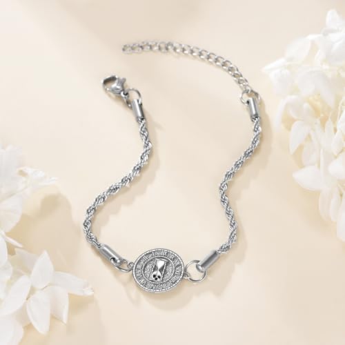 Santa Muerte St Michael Bracelet 925 Sterling Silver Bracelet la santa muerte Jewelry Gifts for Men Women2