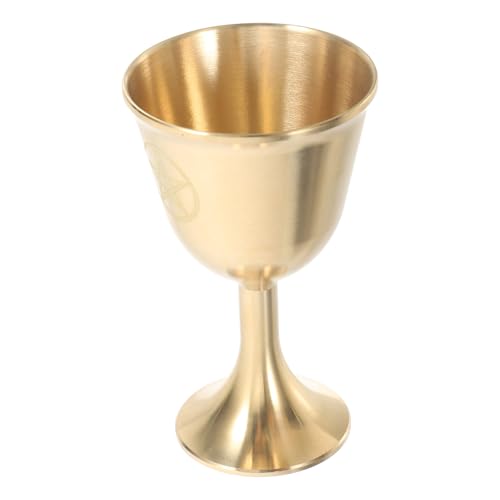 SHINEOFI Calice Pentagramme en Laiton Vintage, Grand Gobelet Rituel Gothique, Coupe D'autel Européenne pour Vin et Cérémonies Spirituelles, Tasse à Récipient Médiévale, Verre à Liqueur