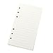 Ancicraft Refill Paper A6 6 Hole 3.75 X 6.75 Inches Lined Creamy White Paper for Loose Leaf Binder Notebook 100 Sheets / 200 Pages