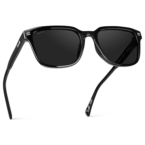 Wearme Pro Men'S Rectangular Performance Sunglasses In All Black
