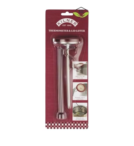 Jam Thermometer – Stainless Steel Clip-On Cooking Tool with Side Lid Lifter – Ideal for Jam, Sugar & Candy Making