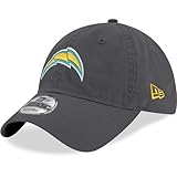 New Era NFL Core Classic 9TWENTY Graphite Adjustable Hat Cap - One Size (US, Alpha, One Size, Los Angeles Chargers)