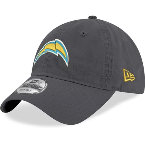 New Era NFL Core Classic 9TWENTY Graphite Adjustable Hat Cap - One Size (US, Alpha, One Size, Los Angeles Chargers)