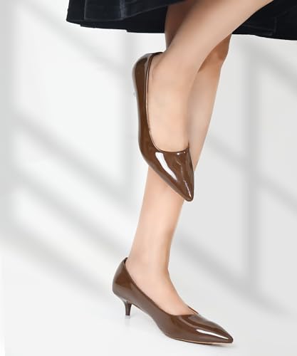 Image of JM LOOKS Women Pointed Toe Kitten Heel Pumps for Office, Formal Meetings and Everyday Wear
