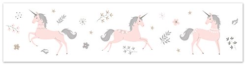 Pink, Grey and Gold Wallpaper Wall Border for Unicorn Collection by Sweet Jojo