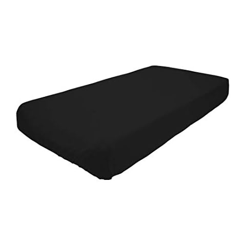 Betty Dain Stretch Jersey Universal Baby Infant Changing Pad Cover, 100% Cotton, Deep Corner Pockets Fit Changing Pads Snugly, Machine Washable, Tumble Dry Low, Black Cover