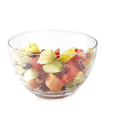 Huang Acrylic Arc Thick Round Bowl | Perfect For Chips, Salads, Party Snack Bowls, Candy Dish | Serving Bowl For Kitchens, Parties, Holidays, And Celebrations #TOP12