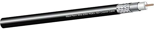 1000' West Penn Wire 6350 CMR 18 AWG 3G-SDI RG6/U HD-SDI Coaxial Cable - Black (Equival. Belden 1694A)