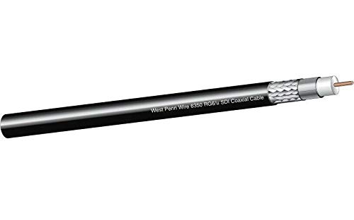 1000' West Penn Wire 6350 CMR 18 AWG 3G-SDI RG6/U HD-SDI Coaxial Cable - Black (Equival. Belden 1694A)