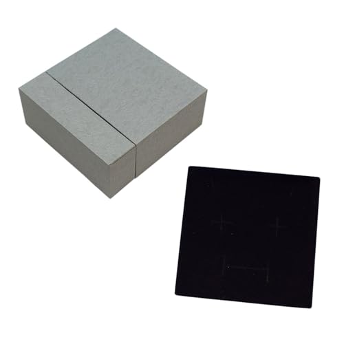 LCKKJHG Schweberahmen Kreative Papier Karte Schmuck Box Einfarbig Ring Ohrringe Anhänger Lagerung Box PE Film Suspension Schmuck Verpackung Papier Box(Grey-with Sponge)