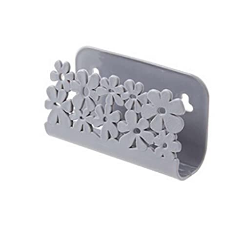 IOIUSKKU Porte-éponge Évier Ventouse Égouttoir Salle de Bain, Stockage Amovible Sans Trace Organisateur Maison, Gris