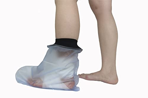 Protège Platre Pied Douche,Protection Pied Etanche Pour Douche/Baignade,Sac Etanche Platre Gardez les Plaies et le Bandage au sec Pendant le Bain-Pied Adulte-31 X 36CM Cover