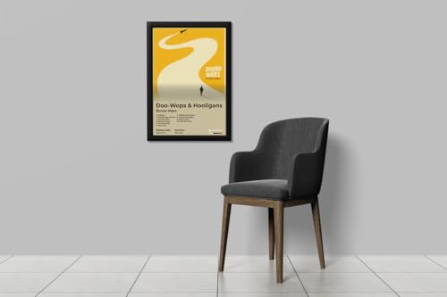 Image of BLINKART Bruno mars - Doo - Wops & Hooligans Wall Photo Frames | Wall Art for Bedroom, Living Room, Studio or Office | Album Cover Print with Spotify Song Link QR Code | Gift for Fans - 8x12 In